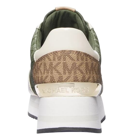 Michael Kors Women's Monique Platform Wedge Trainer Sneakers Green Size 7 - Picture 3 of 4